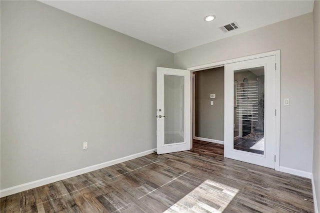 4437 Keever Ave, Long Beach, CA 90807 - spare room with french doors, wood finished floors, and recessed lighting
