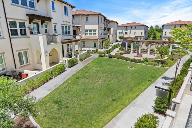 3510 Brody Way, Oceanside, CA 92056 - surrounding community featuring a residential view, a pergola, and a lawn