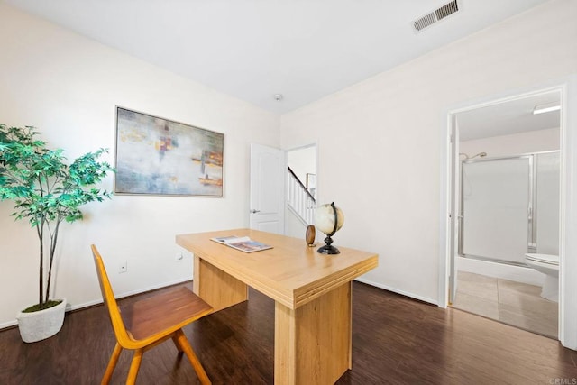 1412 Long View Dr, Chula Vista, CA 91915 - office area featuring dark wood-style floors and baseboards