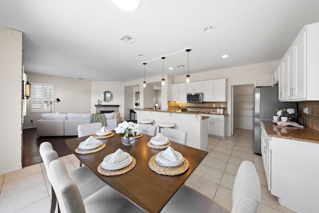 1412 Long View Dr, Chula Vista, CA 91915 - dining space with light tile patterned floors and recessed lighting