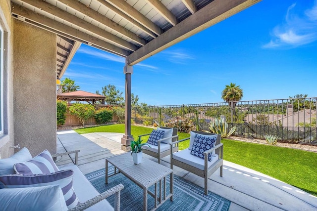 1412 Long View Dr, Chula Vista, CA 91915 - fenced backyard featuring a gazebo, a patio area, and an outdoor living space