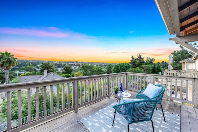1412 Long View Dr, Chula Vista, CA 91915 - wooden terrace with view of wooded area