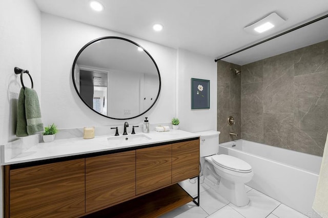 1802 Via Las Palmas Unit 36, National City, CA 91950 - bathroom with vanity,  shower combination, recessed lighting, and tile patterned flooring