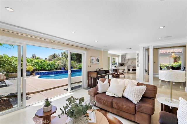 26582 Maside, Mission Viejo, CA 92692 - living room with recessed lighting, plenty of natural light, and tile patterned floors