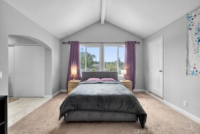 1380 Le Conte, Riverside, CA 92507 - carpeted bedroom with arched walkways and baseboards