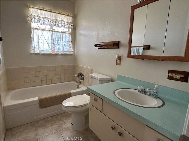 1624 Forane St, Barstow, CA 92311 - full bathroom featuring a garden tub, tile patterned flooring, and vanity