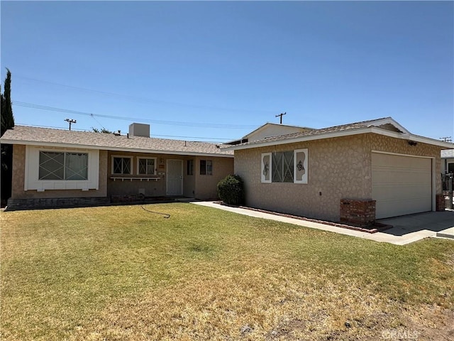 1624 Forane St, Barstow, CA 92311 - single story home with a garage, a front yard, stucco siding, and concrete driveway