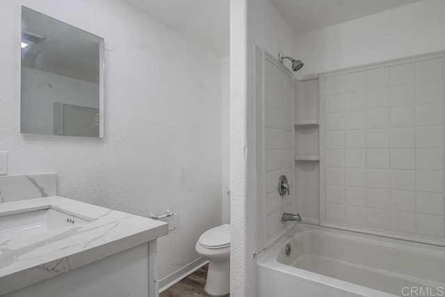 734738 Grand Ave, Spring Valley, CA 91977 - bathroom featuring tub / shower combination, vanity, and wood finished floors