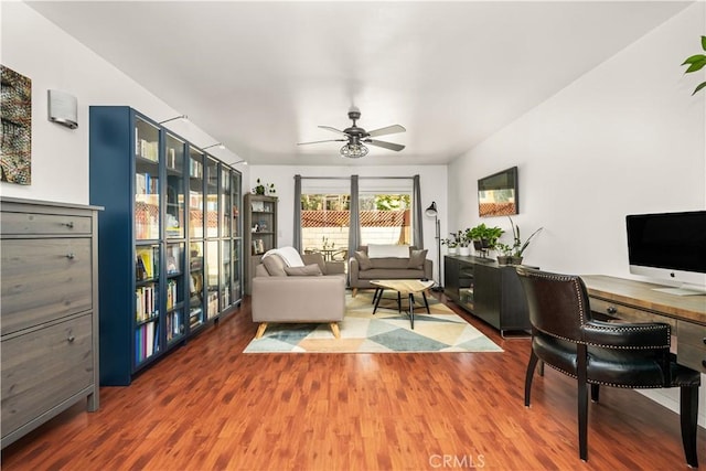 6600 Warner Ave Unit 121, Huntington Beach, CA 92647 - office space with wood finished floors and a ceiling fan