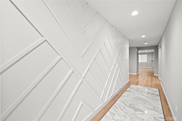 431 Daniella Way, Perris, CA 92570 - hallway with recessed lighting and light wood-style floors