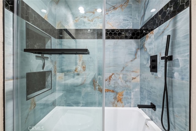 431 Daniella Way, Perris, CA 92570 - bathroom with bath / shower combo with glass door