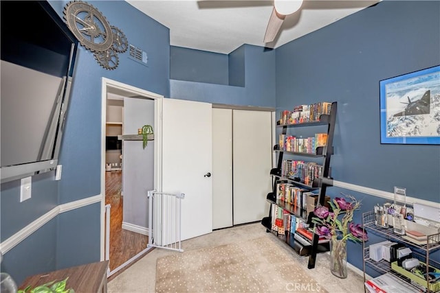 22943 Banyan Pl Unit 306, Saugus, CA 91390 - game room with ceiling fan and baseboards