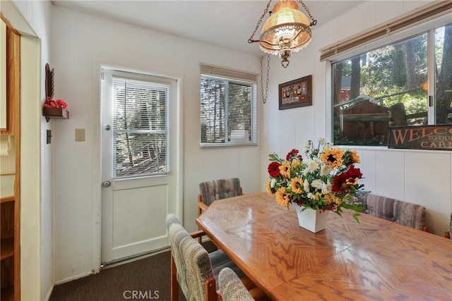 26314 Jacqueline Rd, Twin Peaks, CA 92391 - dining space with plenty of natural light and dark colored carpet