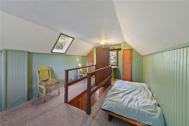 26314 Jacqueline Rd, Twin Peaks, CA 92391 - carpeted bedroom featuring vaulted ceiling and a skylight