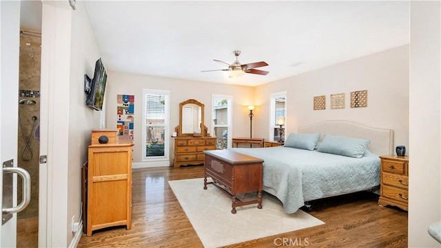 5215 E Monlaco Rd, Long Beach, CA 90808 - bedroom with light wood-style flooring and ceiling fan