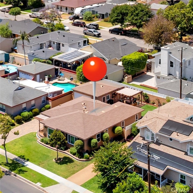 5215 E Monlaco Rd, Long Beach, CA 90808 - aerial view of residential area with a pool area