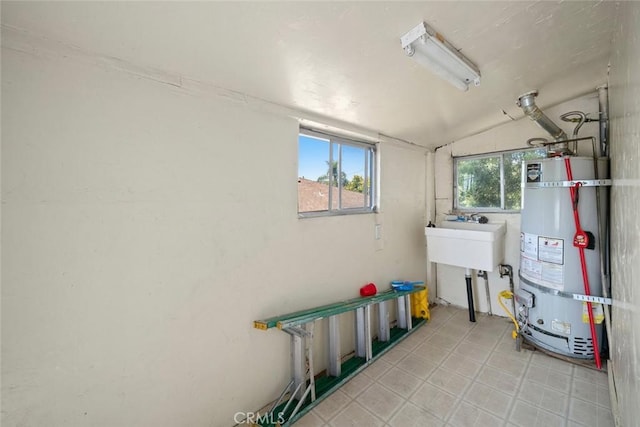 3091 Johnson Ave, San Luis Obispo, CA 93401 - laundry area featuring water heater and a sink
