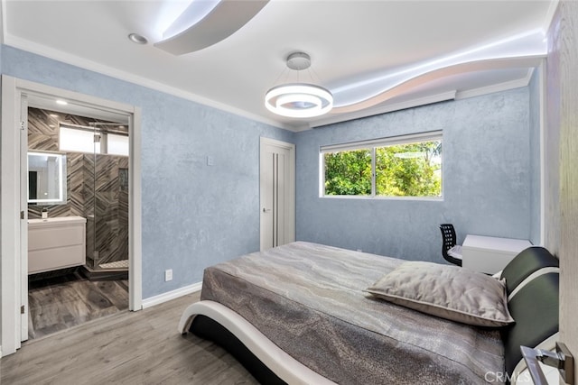 6355 Yolanda Ave, Tarzana, CA 91335 - bedroom with wood finished floors, ornamental molding, and a textured wall