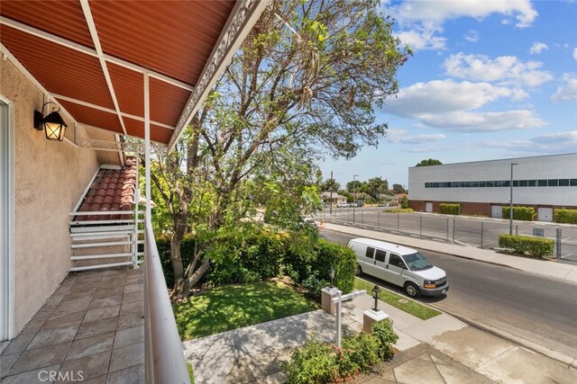 6355 Yolanda Ave, Tarzana, CA 91335 - exterior view of stairway and stucco siding