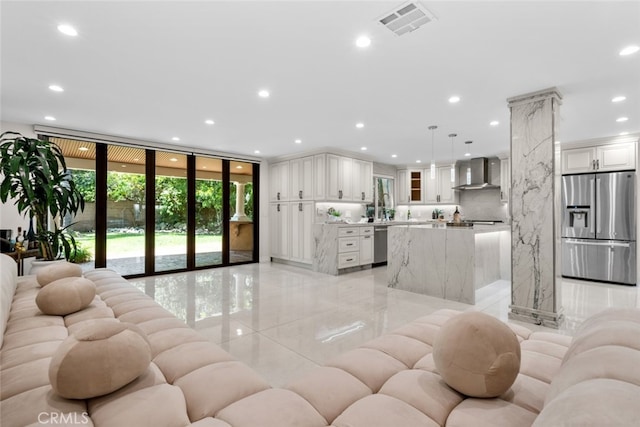 6355 Yolanda Ave, Tarzana, CA 91335 - living area featuring floor to ceiling windows and recessed lighting