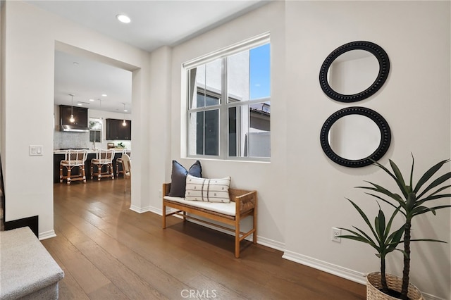 143 Hollow Tree, Irvine, CA 92618 - hallway featuring dark wood-style floors and recessed lighting