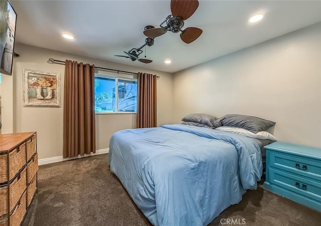 2288 Marilyn St, Simi Valley, CA 93065 - bedroom featuring dark colored carpet, ceiling fan, and recessed lighting