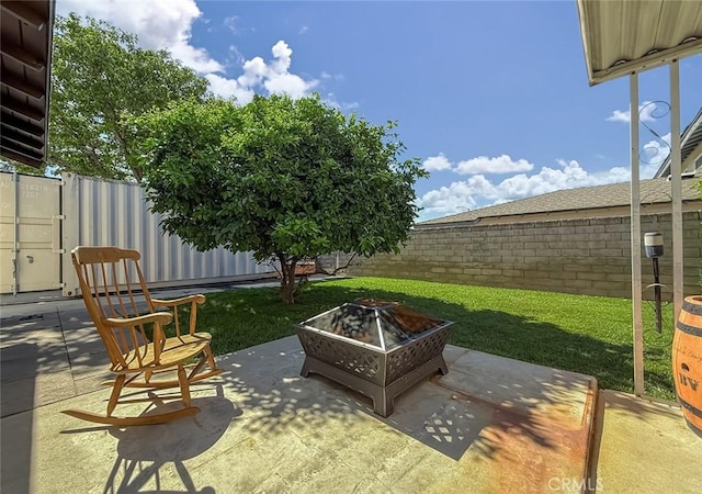 2288 Marilyn St, Simi Valley, CA 93065 - fenced backyard with a patio and an outdoor fire pit