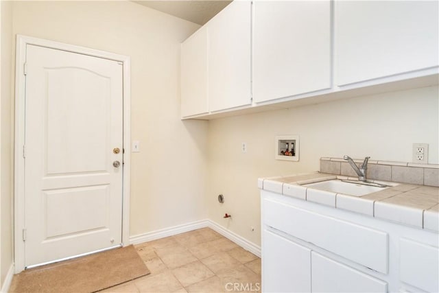 11471 Azure View Rd, Pinon Hills, CA 92372 - laundry area featuring washer hookup, cabinet space, gas dryer hookup, and light tile patterned flooring