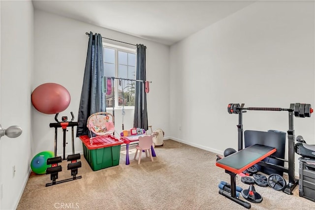 2146 N Rinaldi Ct, Visalia, CA 93291 - workout area featuring carpet floors and baseboards