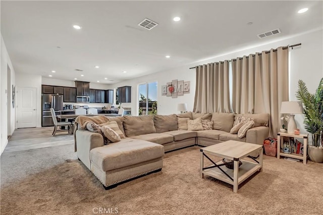 2146 N Rinaldi Ct, Visalia, CA 93291 - living area with recessed lighting and light carpet