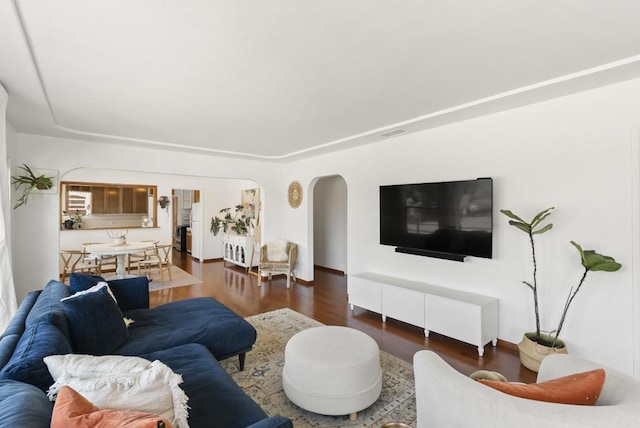 205 C St, Chula Vista, CA 91910 - living room with arched walkways and wood finished floors