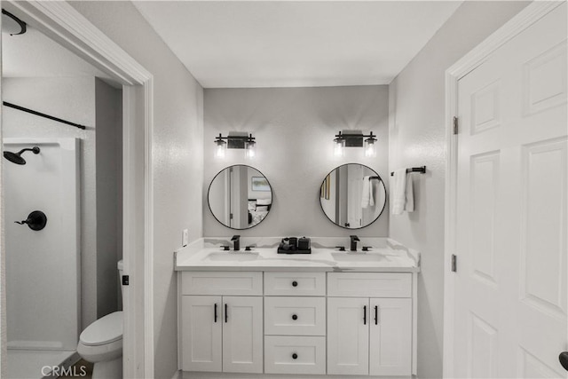 2433 Carlsbad Cir, Hemet, CA 92545 - bathroom with double vanity and a walk in shower