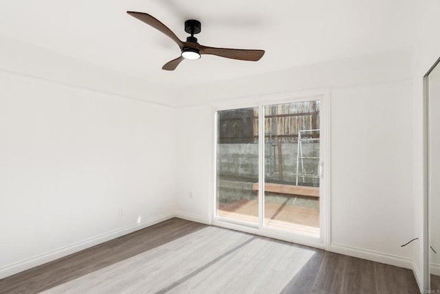 12405 Royal Rd, El Cajon, CA 92021 - empty room with wood finished floors and a ceiling fan