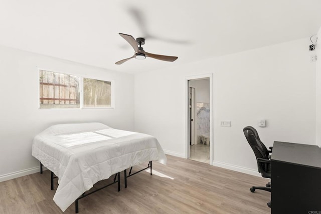 12405 Royal Rd, El Cajon, CA 92021 - bedroom featuring light wood-style floors, a desk, and a ceiling fan