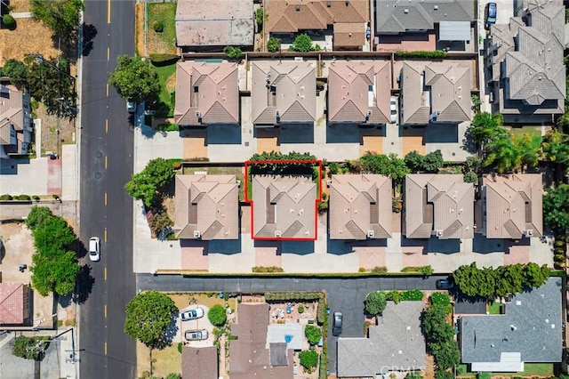 5517 Welland Ave Unit B, Temple City, CA 91780 - aerial perspective of suburban area with property parcel outlined