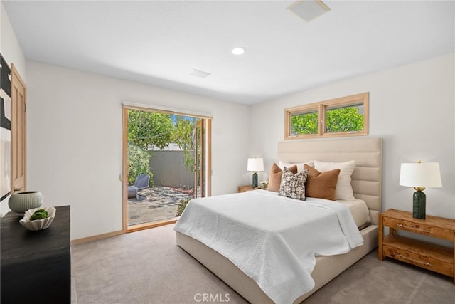 1324 Pitcairn Pl, Laguna Beach, CA 92651 - bedroom with access to outside, light carpet, and recessed lighting