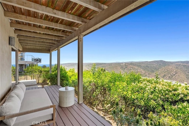 1324 Pitcairn Pl, Laguna Beach, CA 92651 - deck with a mountain view and an outdoor hangout area