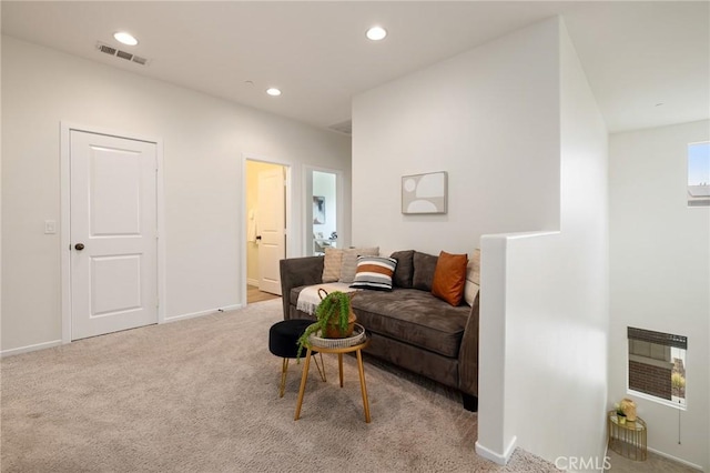 30644 Stage Coach Rd, Menifee, CA 92584 - carpeted living area featuring heating unit and recessed lighting