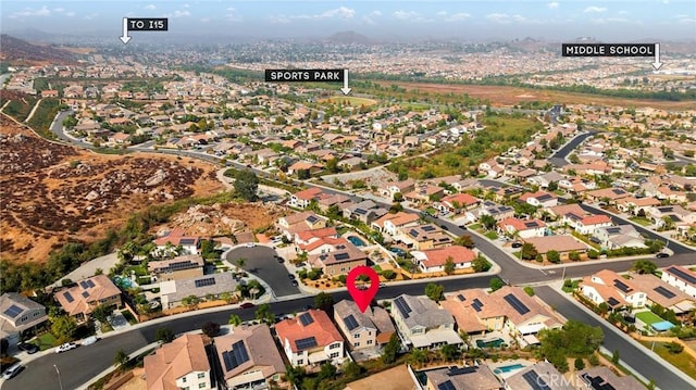 30644 Stage Coach Rd, Menifee, CA 92584 - aerial view of property and surrounding area featuring nearby suburban area