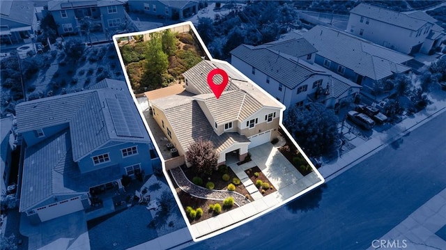 30644 Stage Coach Rd, Menifee, CA 92584 - aerial perspective of suburban area featuring property boundaries highlighted