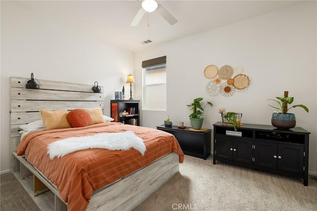 30644 Stage Coach Rd, Menifee, CA 92584 - bedroom with light carpet and a ceiling fan