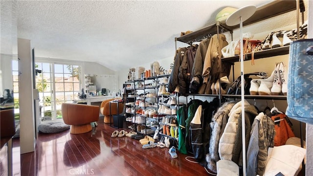 3375 Fuchsia, Costa Mesa, CA 92626 - spacious closet featuring vaulted ceiling and wood finished floors