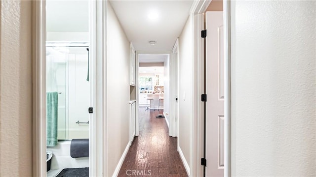 3375 Fuchsia, Costa Mesa, CA 92626 - hall featuring dark wood-type flooring and baseboards