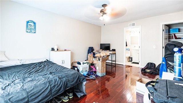 3375 Fuchsia, Costa Mesa, CA 92626 - bedroom featuring hardwood / wood-style flooring, a desk, and ceiling fan