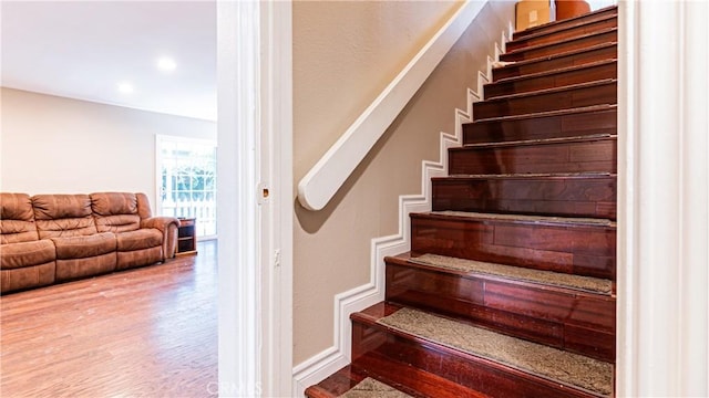 3375 Fuchsia, Costa Mesa, CA 92626 - stairway with wood finished floors and recessed lighting