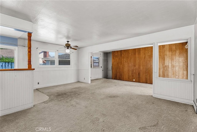 1920 Faust Ave, Long Beach, CA 90815 - empty room with carpet, ceiling fan, and a wainscoted wall