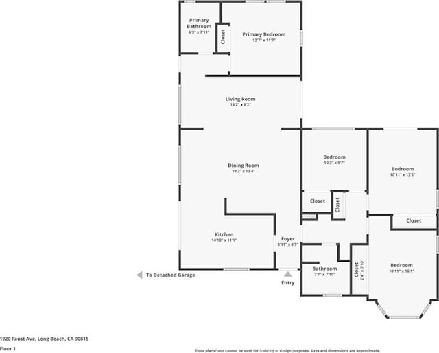 1920 Faust Ave, Long Beach, CA 90815 - view of floor plan / room layout