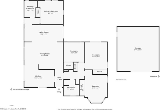 1920 Faust Ave, Long Beach, CA 90815 - view of floor plan / room layout