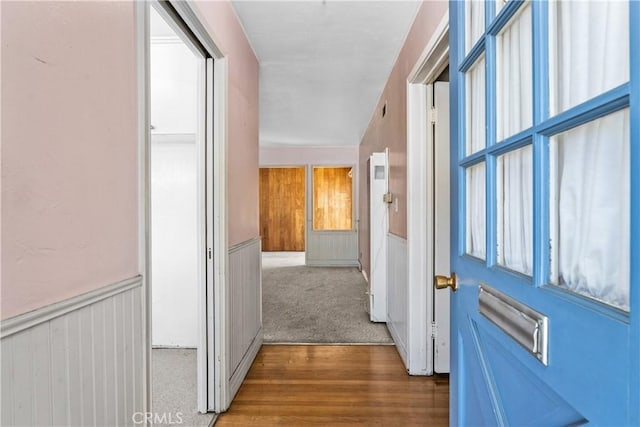 1920 Faust Ave, Long Beach, CA 90815 - corridor featuring a wainscoted wall and wood finished floors