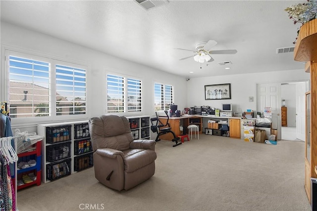 15029 Coyote Ct, Fontana, CA 92336 - carpeted office featuring a ceiling fan